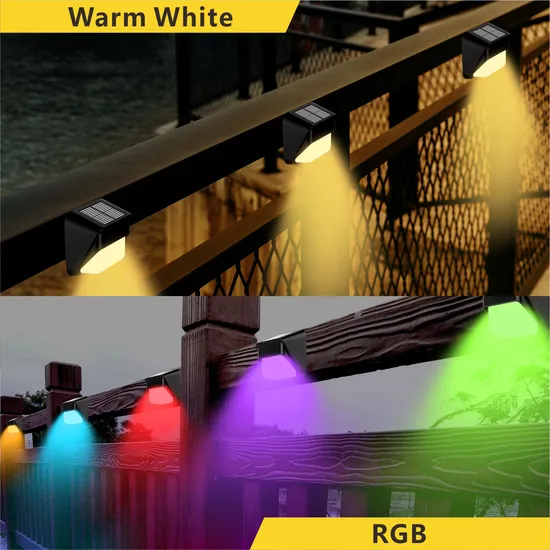 Outdoor Waterproof LED Step Light Solar Fence Lights up and Down Wall Lamp for Outdoor Yard Garden Lawn Patio Pathway LED Light