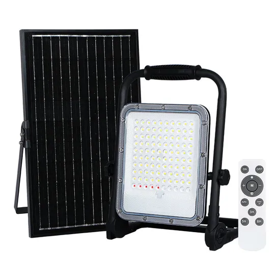 Factory Supplier Wholesale 30W 50W 100W Solar USB Emergency Camping LED Work Lamp Foldable High Quality Portable Explosion Proof Rechargeable Solar Flood Light 