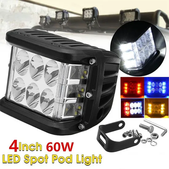 LED Pods Light 4 Inch off Road Driving Flood Spot Cube Work Light Bar for Jeep Truck ATV Boat 