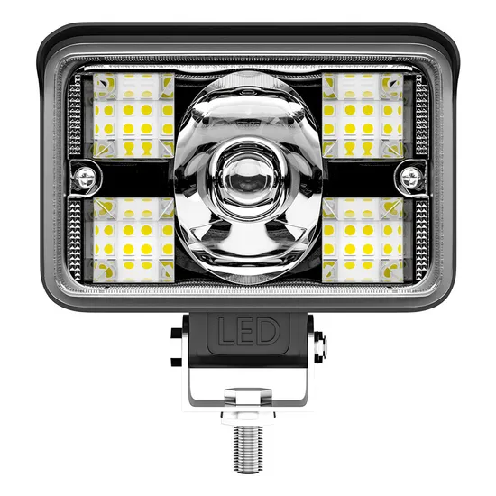 3inch LED Dual Color Lens Ingot Work Light Square Driving Offroad Fog Flood Spot Beam DRL Lamp for Truck SUV Tractor Motorcycle 